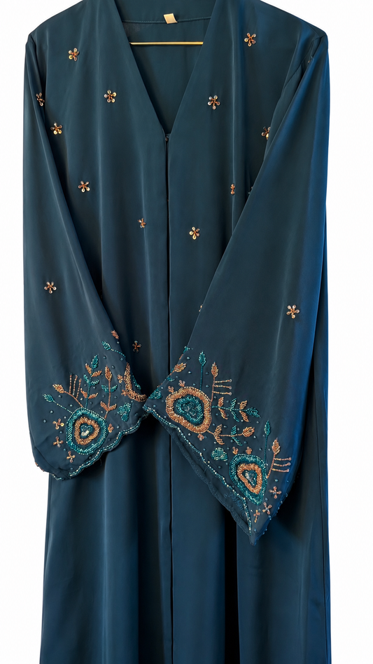 Abaya Teal Blossom