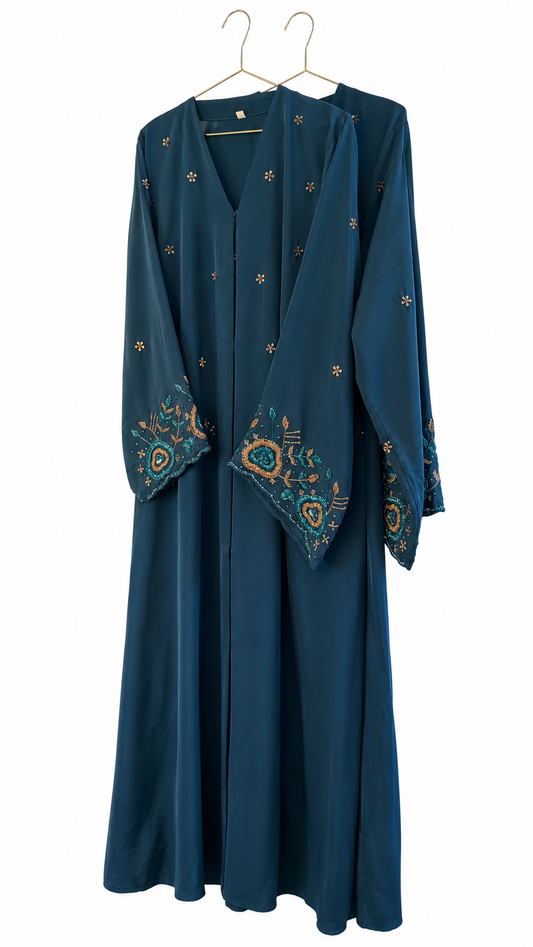Abaya Teal Blossom